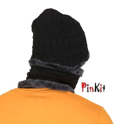 Unisex Winter Knit Beanie Cap Hat Neck Warmer Scarf