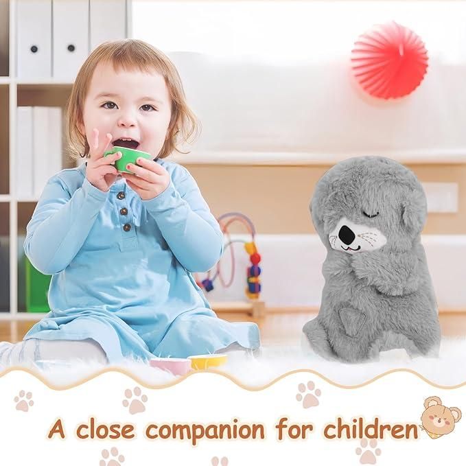 Baby Sound Machine Breathing Otter Portable Plush Baby Toy