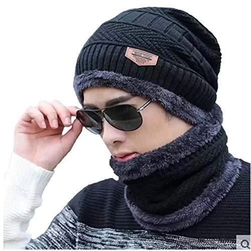 Winter Knit Neck Warmer Scarf and Set Skull Cap for Men Women Winter Cap for 2 Piece Combo Pack