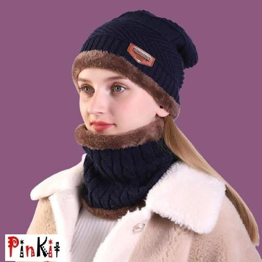 Unisex Winter Knit Beanie Cap Hat Neck Warmer Scarf