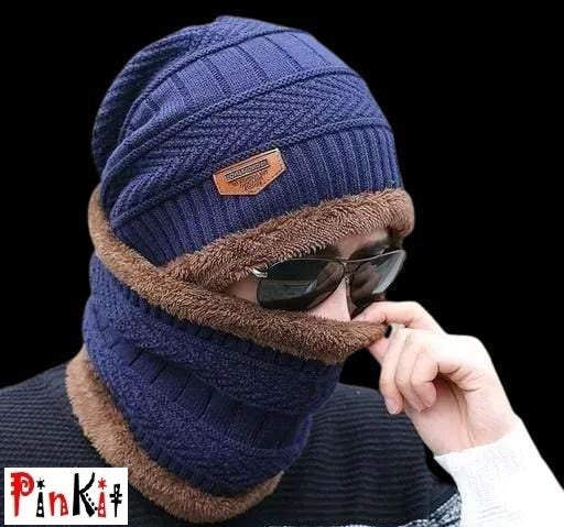 Unisex Winter Knit Beanie Cap Hat Neck Warmer Scarf