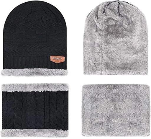 Unisex Winter Knit Beanie Cap Hat Neck Warmer Scarf